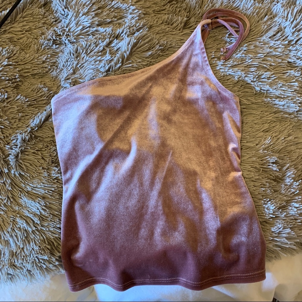 Urban outfitters. One shoulder velvet top